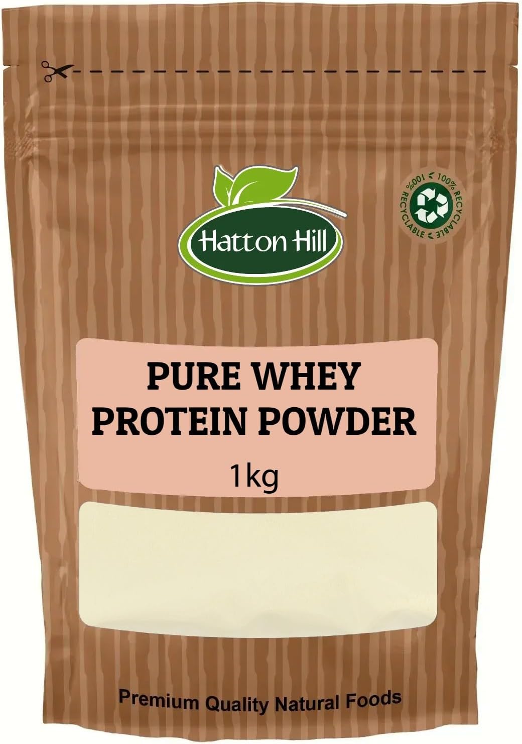 Pure Whey Protein Powder 1kg by Hatton Hill | Unflavoured, 80% Protein Content for Muscle Gain, Fitness Supplement, Ideal for Smoothies and Shakes