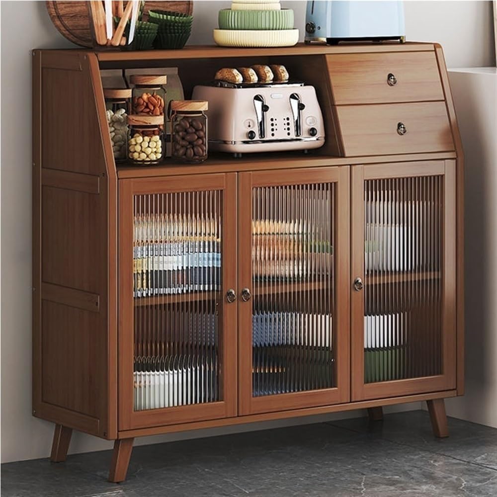 Modern Sideboard Storage Cabinet Prefab Tiny Home Kitchen Hutch & Bakers Rack Versatile Kitchen Island for Foyer & Study (39.4" x 13" x 37.4") - Stylish nization Solution
