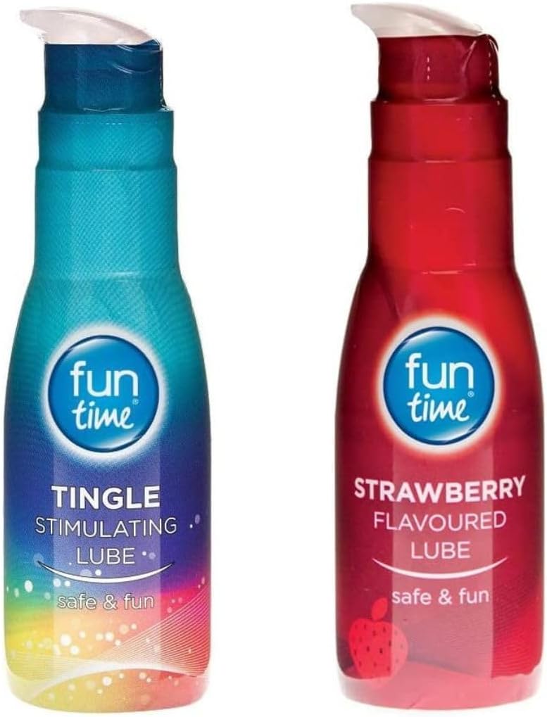 Fun Time Tingle Stimulating Lube & Strawberry Lube (2 Pack) - Sensational Tingling & Delicious Strawberry Flavored Lubricants - Long-Lasting, Smooth, and Non-Sticky - Perfect for Intimate Moments
