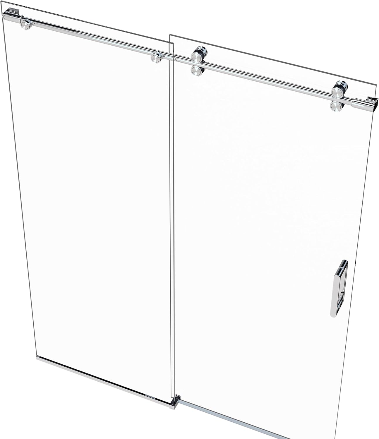 AXIS 57"-59" W x 76" High Euroglide Frameless Single Sliding Shower Door with 5/16" Tempered Glass (Polished Stainless)
