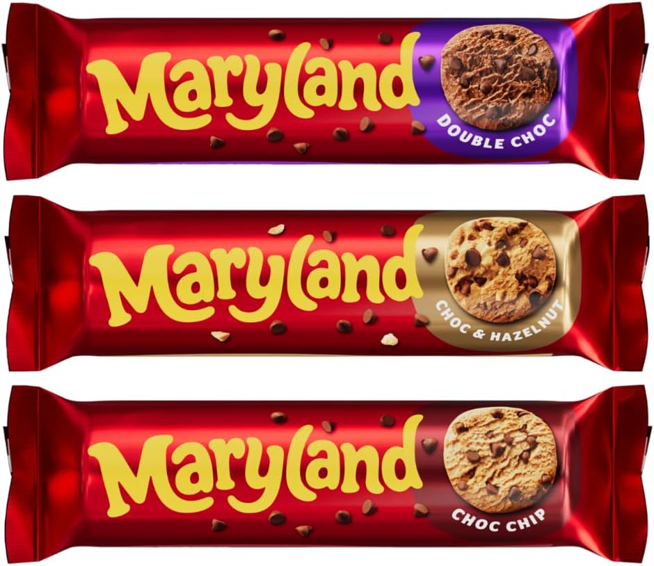 Cookie Bundle Pack - Maryland Double Chocolate, Caramel & Choco Chip Cookie 200g x Pack of 3