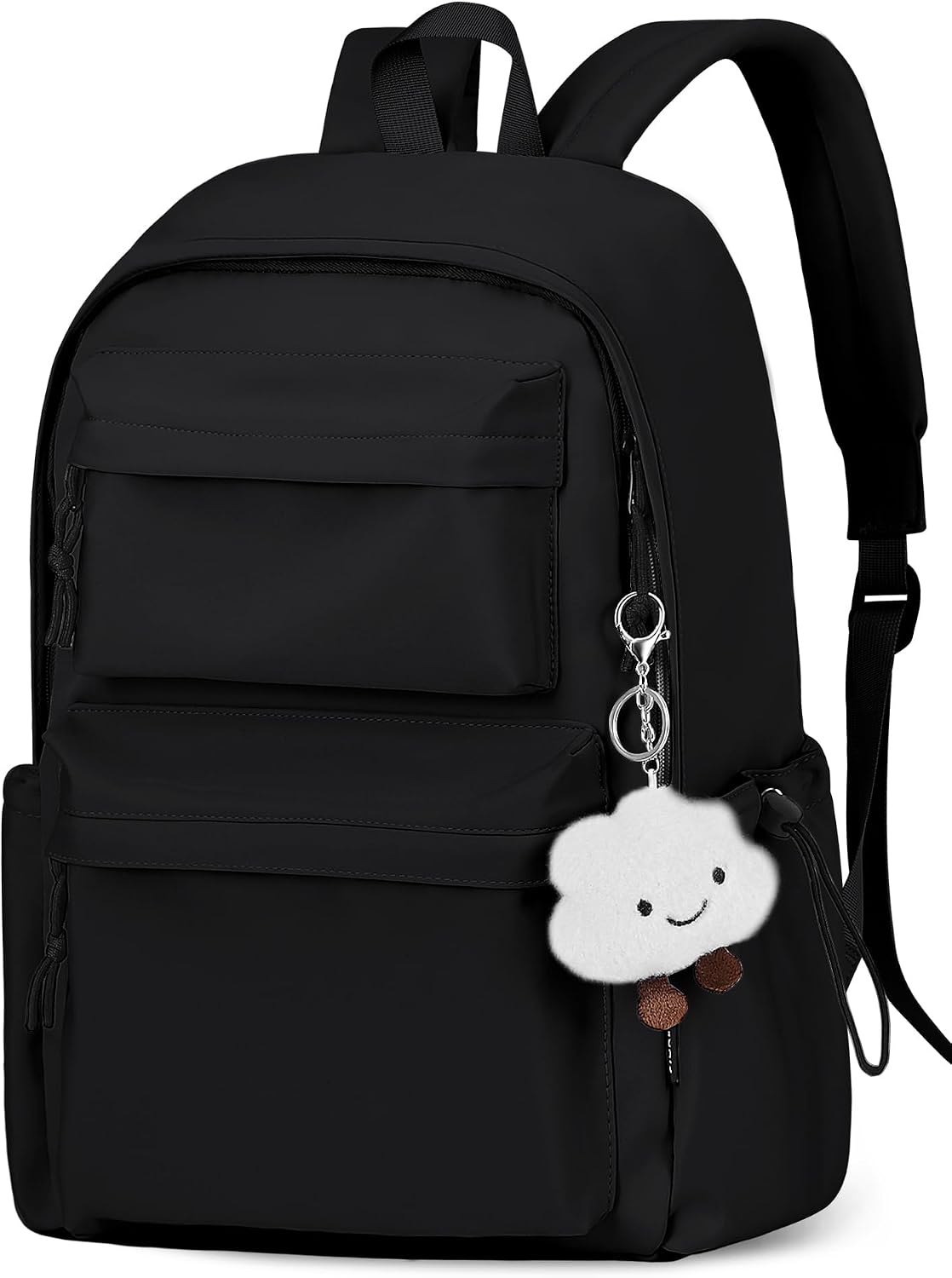 FIORETTO Backpack Womens School Bag Girls Boys, Lightweight Water-Resistant Fits 15.6” Laptop Large Capacity Rucksack with Anti-Theft Pocket, Ideal for School College Commuting Travel Black