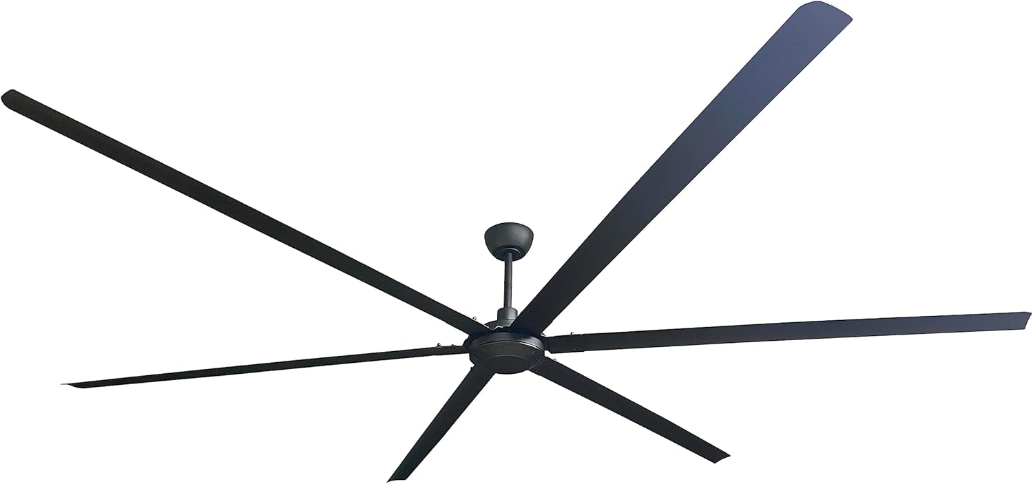 iLiving 120-Inch, 6 Blades BLDC Big Ceiling Fan, High Volume Low Speed Outdoor Fan with Powerful Brushless DC Motor Reversible Industrial Commercial and Residential, 15685 CFM at 75 RPM with IR Remote