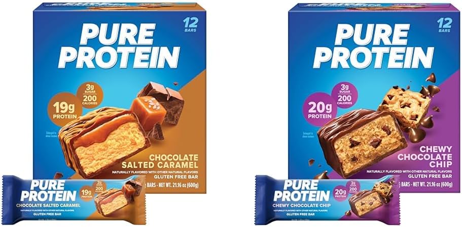 Pure Protein Bars, High Protein, Nutritious Snacks to Support Energy, Low Sugar & Bars, High Protein, Nutritious Snacks to Support Energy, Low Sugar, Gluten Free