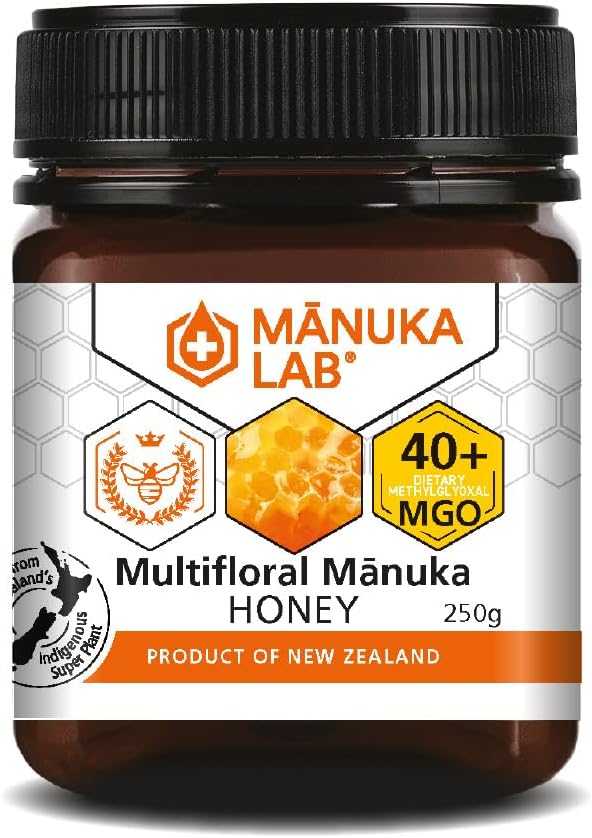 Manuka Lab Certified MGO 40+ (250g) Manuka Honey - Pure and Nourishing Natural Energy Booster, Authentic and Premium Quality Honey from New Zealand, Alternative to Sugar