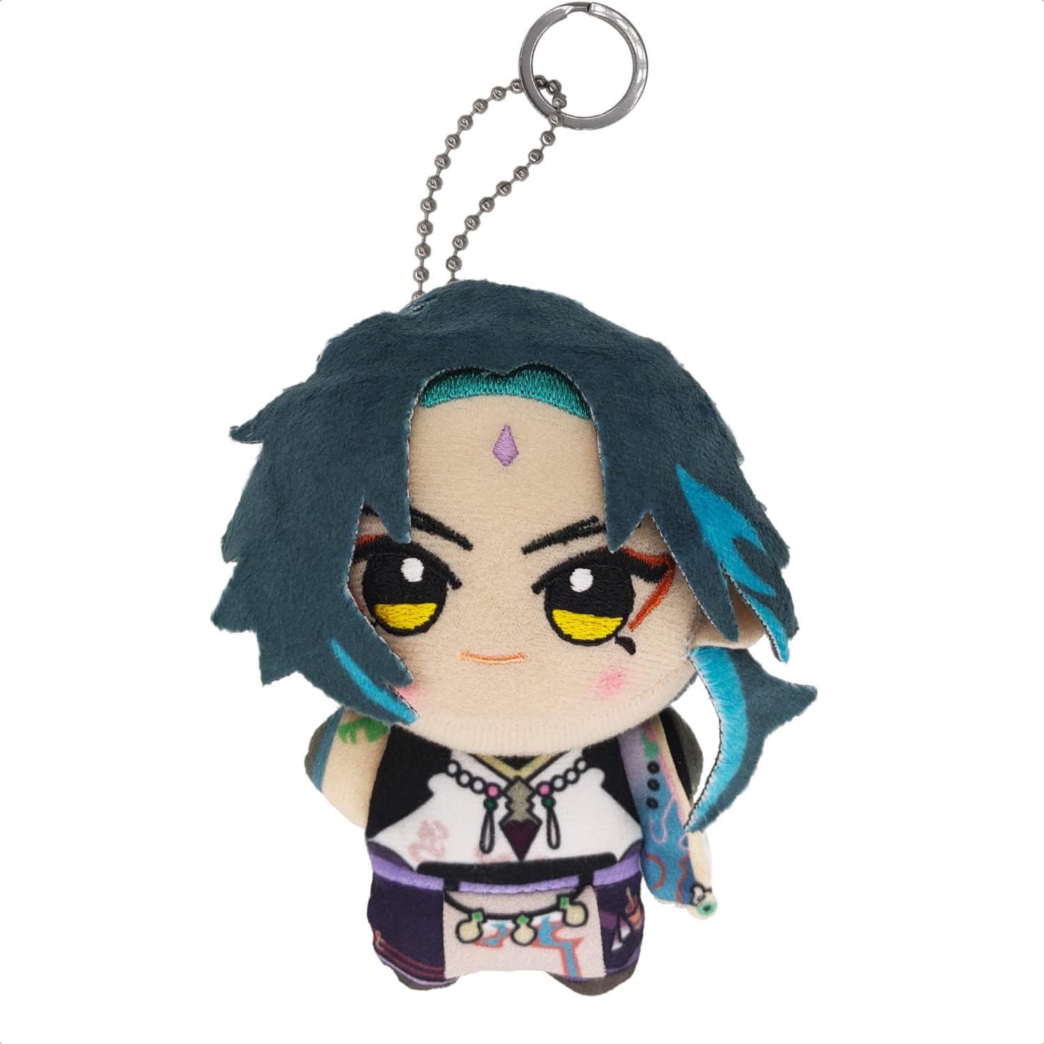 KOOLIYA Small Size Genshin Impact Figure Plush Doll - Xiao (4 inch), Keychain Anime Figure Soft Stuffed Gift for Game Fans (Xiao)