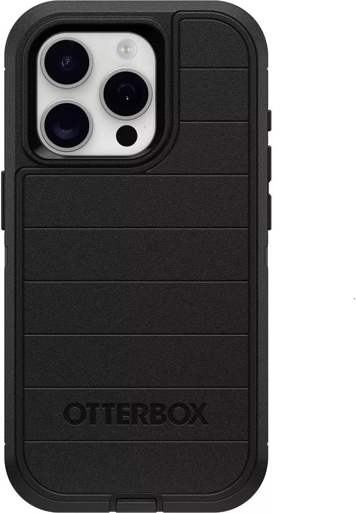 OtterBox iPhone 15 Pro (Only) - Defender Series Case - Black - Case Only - Screenless - Rugged & Durable - with Port Protection - Microbial Defense Protection