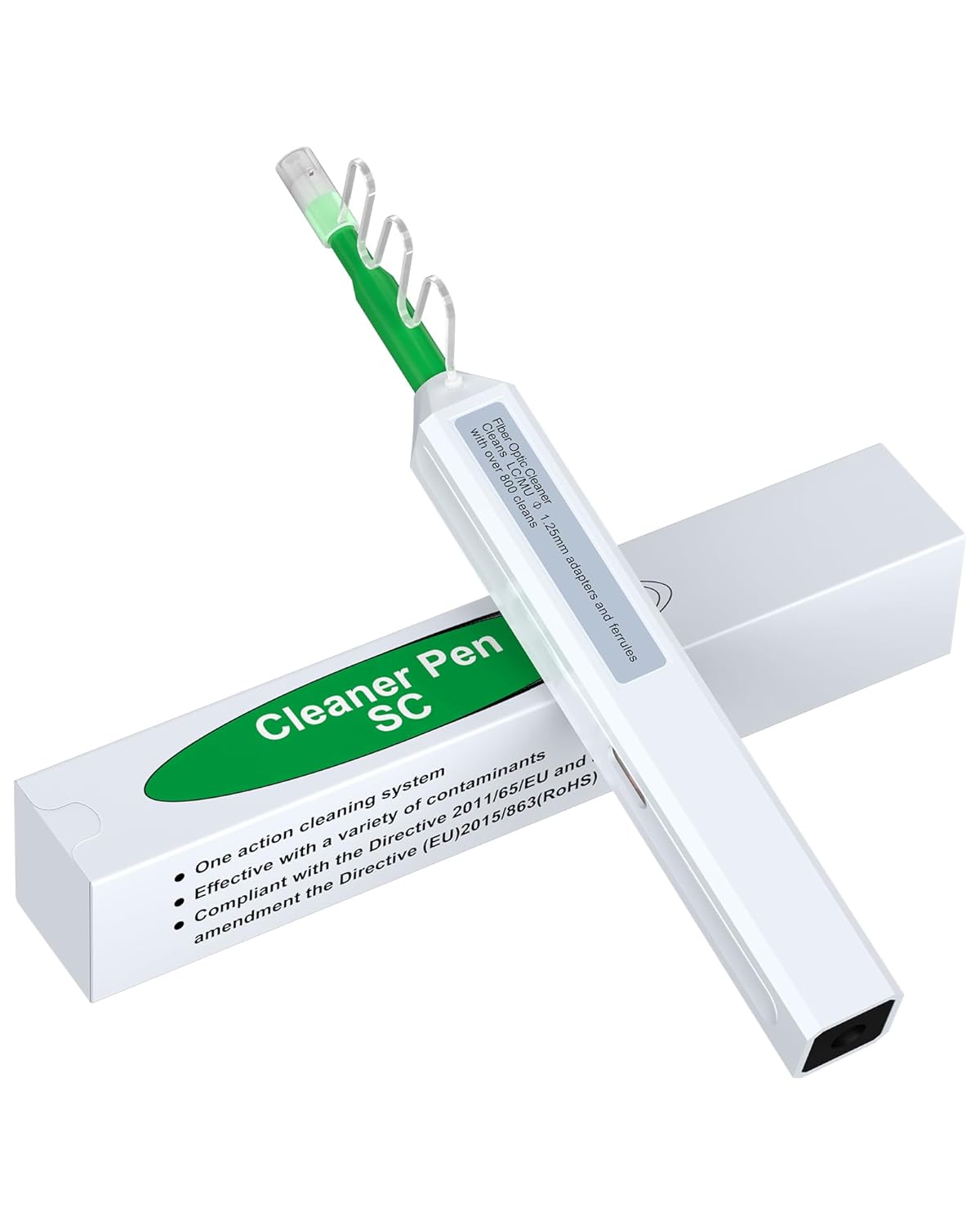 Fiber Optic Cleaning Pen, One Click Fiber Cleaner Pen, SC/FC/ST 2.5mm Ferrule Connectors Fiber Cleaner Over 800 Times with Added Protection Case