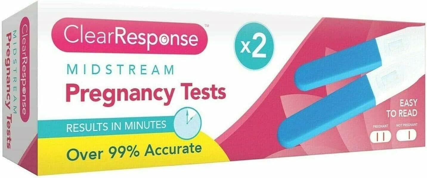 Clear Response midstream Pregnancy Test 2 Pack, 99% Accurate, Faster Than a Minute