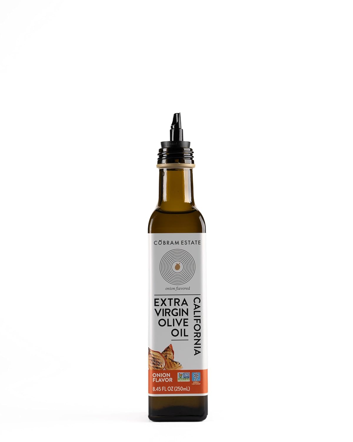 Cobram Estate Onion Artisan Collection Flavored Extra Virgin Olive Oil - Low-Fodmap Diet Friendly, First Cold Pressed 100% California Extra Virgin Olive Oil - Rich & Savory, Non-GMO (250mL)