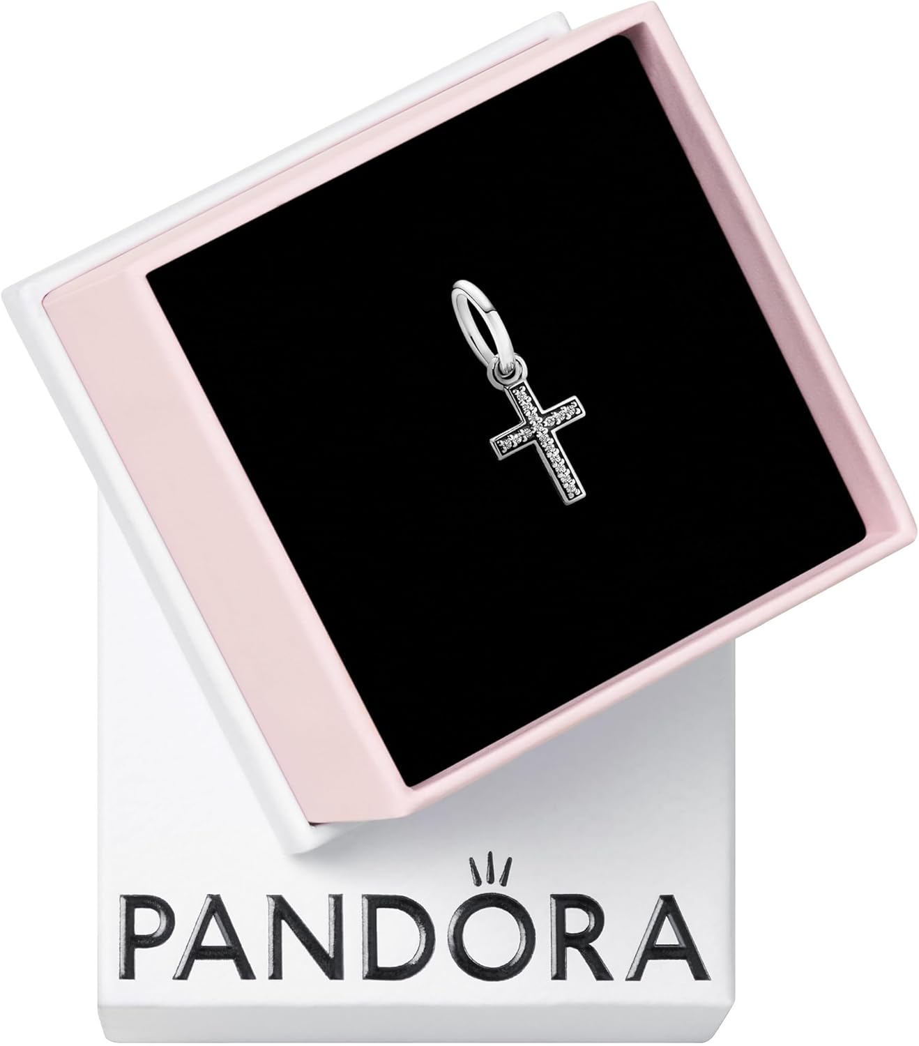 Pandora Sparkling Cross Dangle - Compatible ME/Moments - Sterling Silver Charm with Cubic Zirconia - Gift with Gift Box