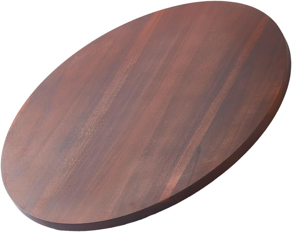 VEVOR 24 in Wood Lazy Susan Turntable, 360° Rotation Round Clear Tabletop Rotating Tray, Acacia Wood Dining Table Centerpiece, Smooth and Silent Spin, for Family Gatherings, Banquets and Weddings