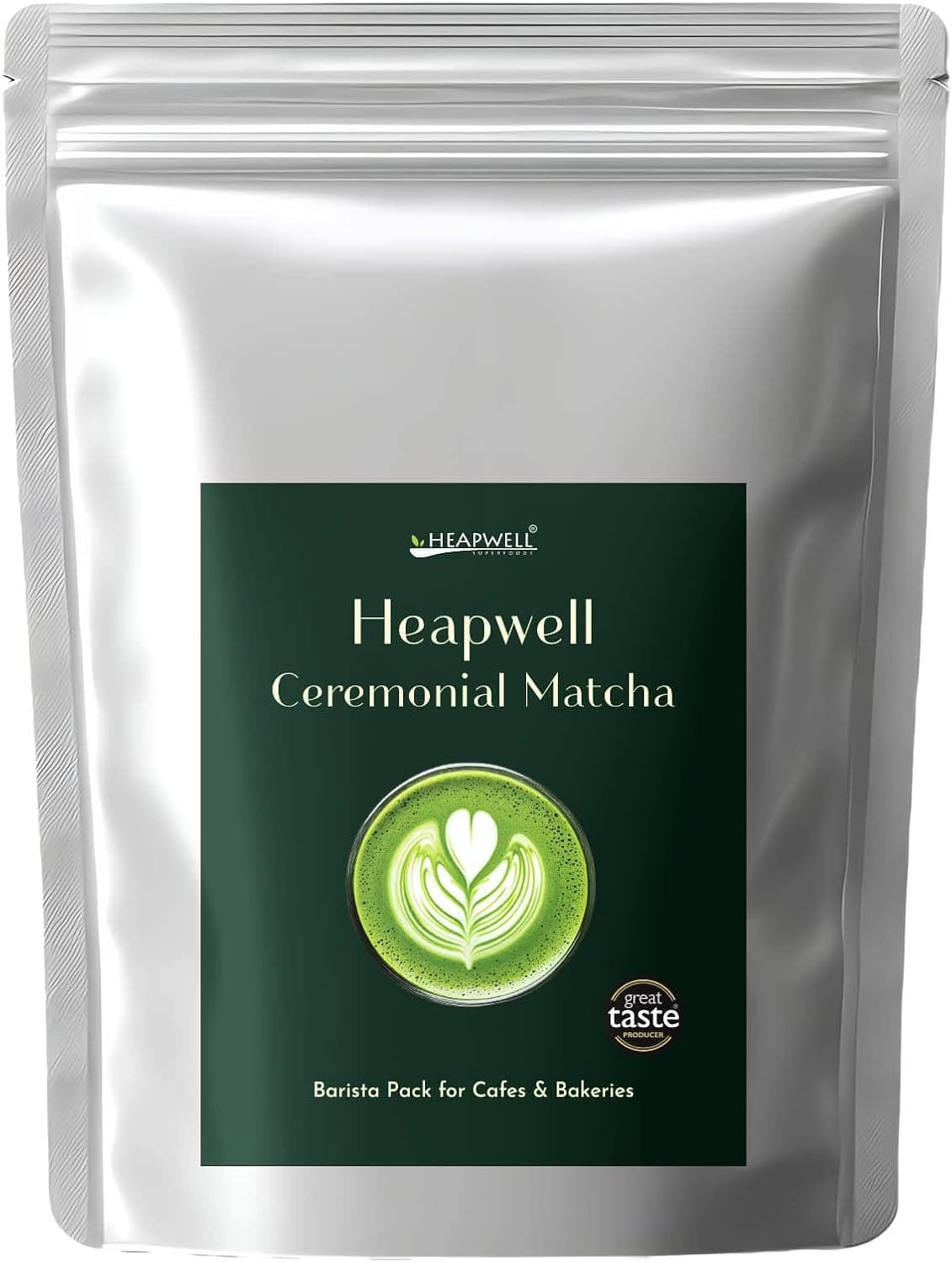 Heapwell Matcha Ceremonial Grade, Kagoshima & Uji - 250 g | AA-Grade Powder | Big Barista Pack | Authentic Japanese Origin | Perfect for Cafe, Bakery or Restaurant | Contains L-Theanine & Antioxidants
