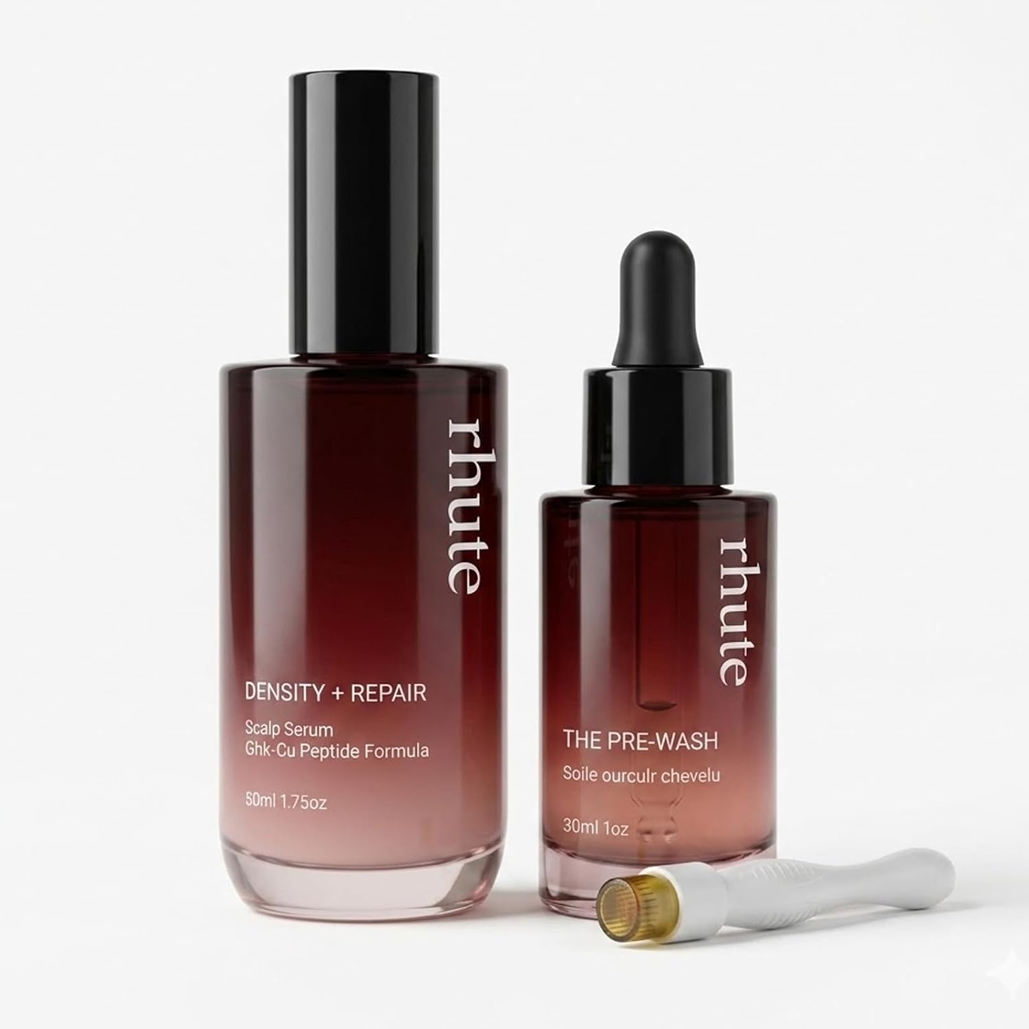 Rhute Hair Growth Bundle, Includes Triple Density Complex Pre-Wash Hair Oil, Repair Scalp Tool & Repair Scalp Serum, The Ultimate Bundle for Visible Hair Growth and Density