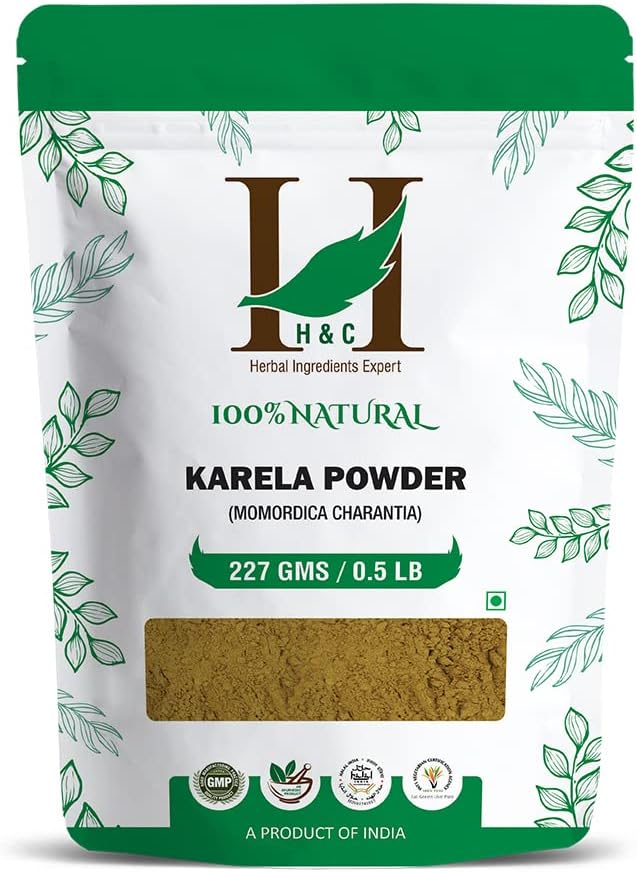 H&C Karela/Bitter Gourd Powder (Momordica charantia) 227g / 0.5 Lb | for Healthy Blood Sugar Levels | Metabolic Wellness