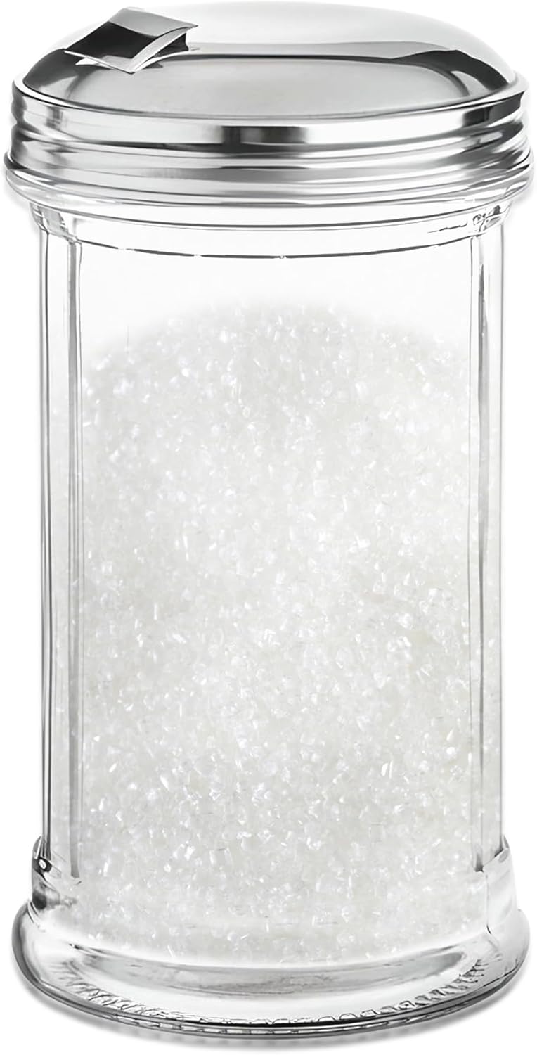OCS Parts 5.75-Inch Retro Glass Sugar Pourer | 12 Ounce Pourer for Sugars, Spices, and Rubs