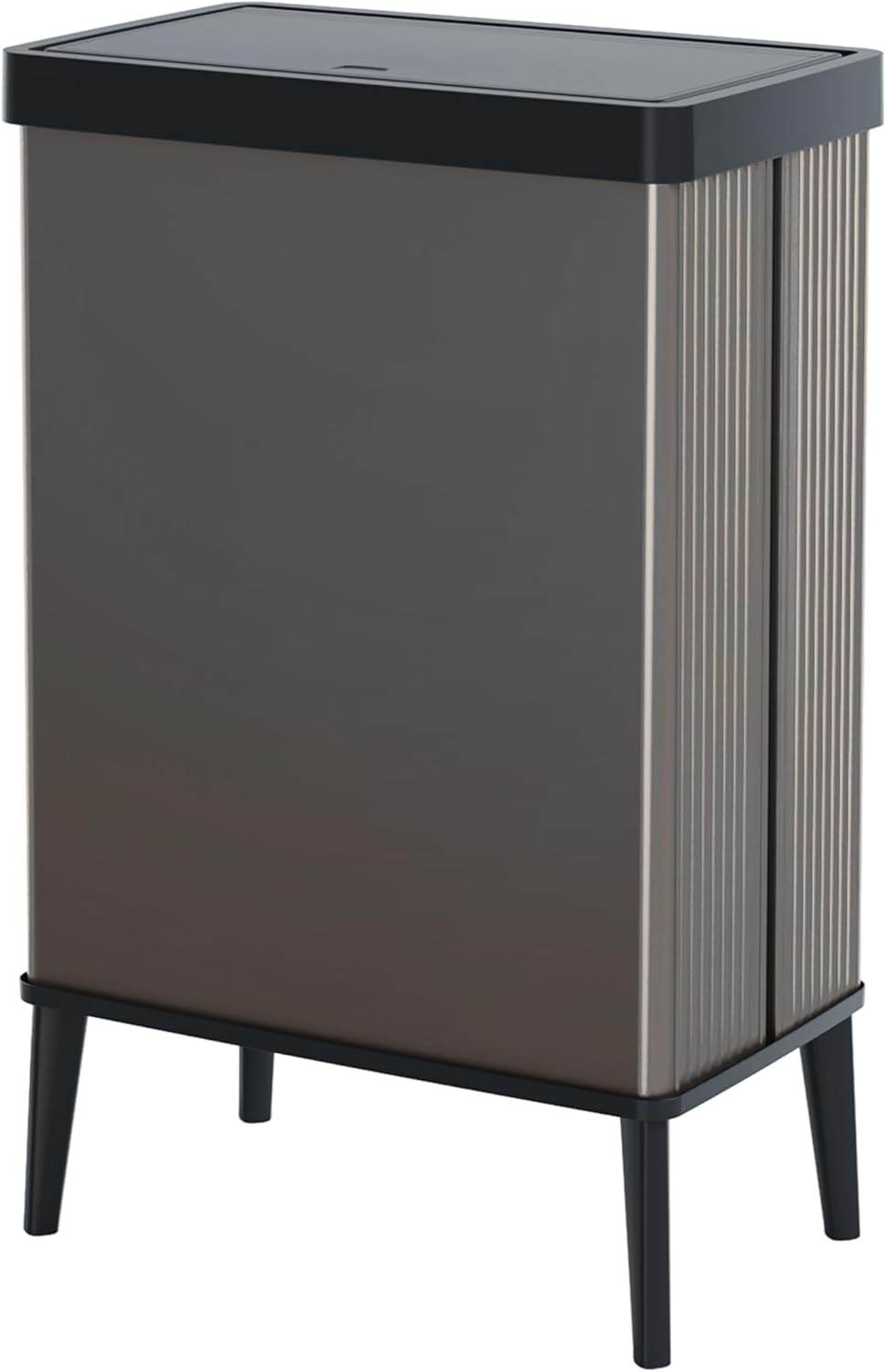 CURVER Verto 54L High Waste Bin, Push Lid, Sleek Design, Easy Assembly, Recycling Friendly, Pearl Grey
