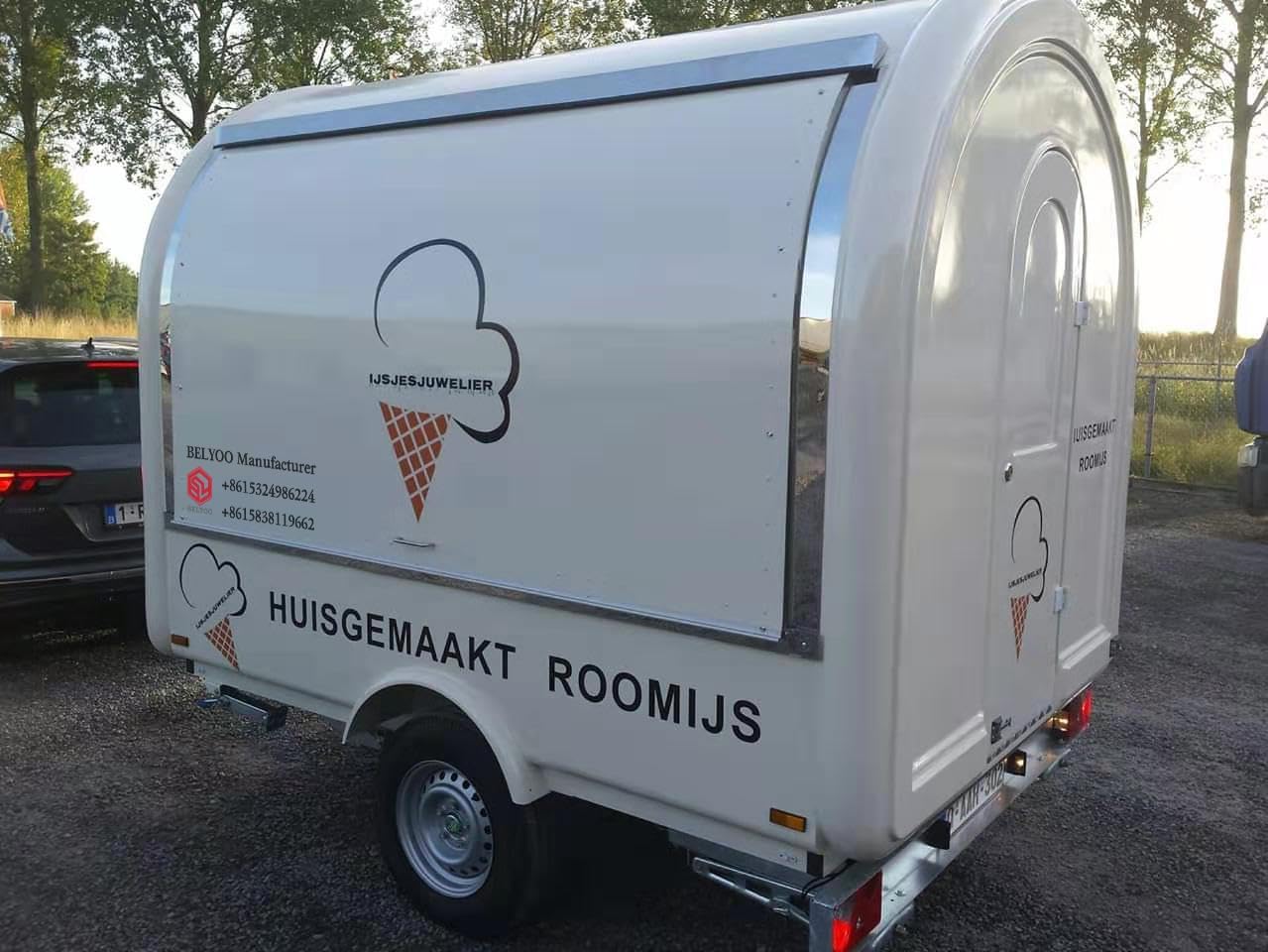 BELYOO 8FT Food Truck, Round Food Truck with Coffee Concession Trailers, Provided for Special Customization (Customized)