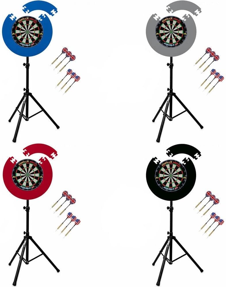 Gorilla Darts Double 20 Dartboard Puzzle Surround Set & Arrow Pro Tripod Stand