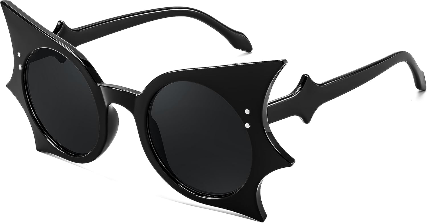 FEISEDY Women Men Funny Sunglasses, Butterfly Shaped Bat Shades for Halloween and Party B4142