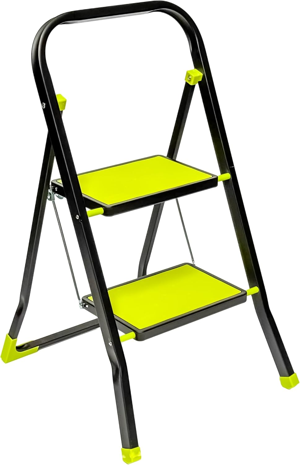 StepIt 2 Step Steel Ladder with Anti-Slip Feet - Folding Step Stool with Modern Design - Kitchen, Home & Garage Small Steps - 150kg Capacity - Space Saving Storage - Small Step Ladder