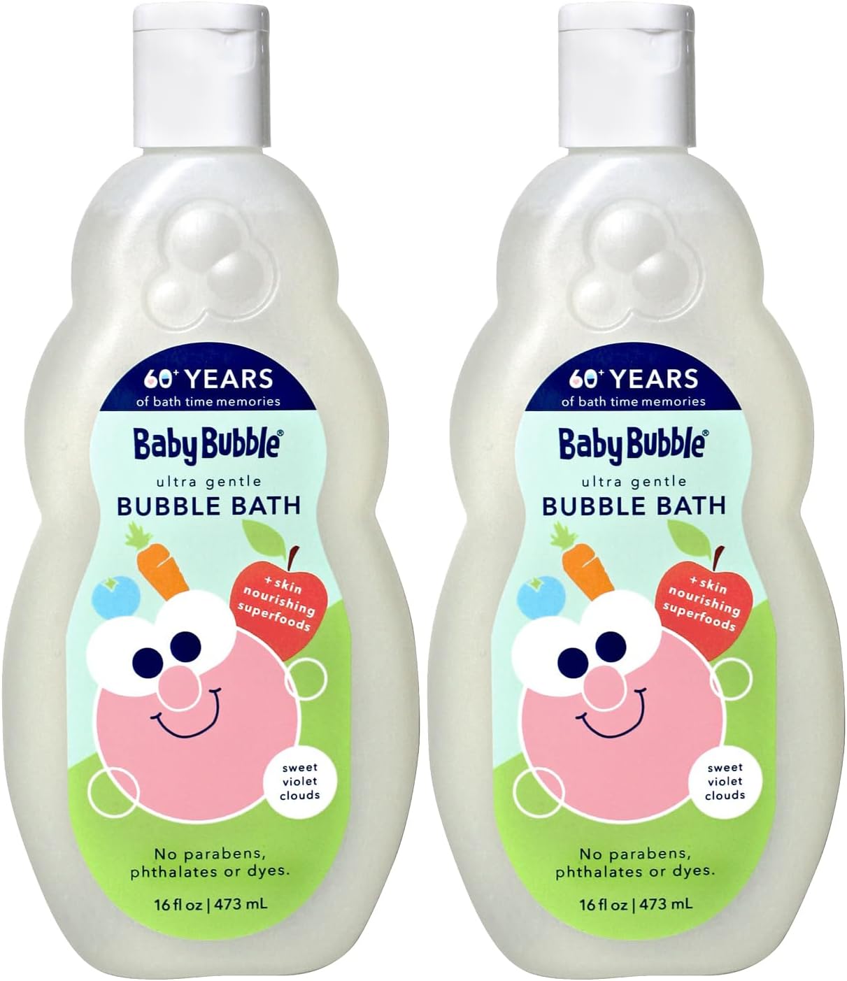 Mr. Bubble Baby Bubble Ultra Gentle Bubble Bath, Sweet Violet Clouds Scent, 16 oz., Pack of 2