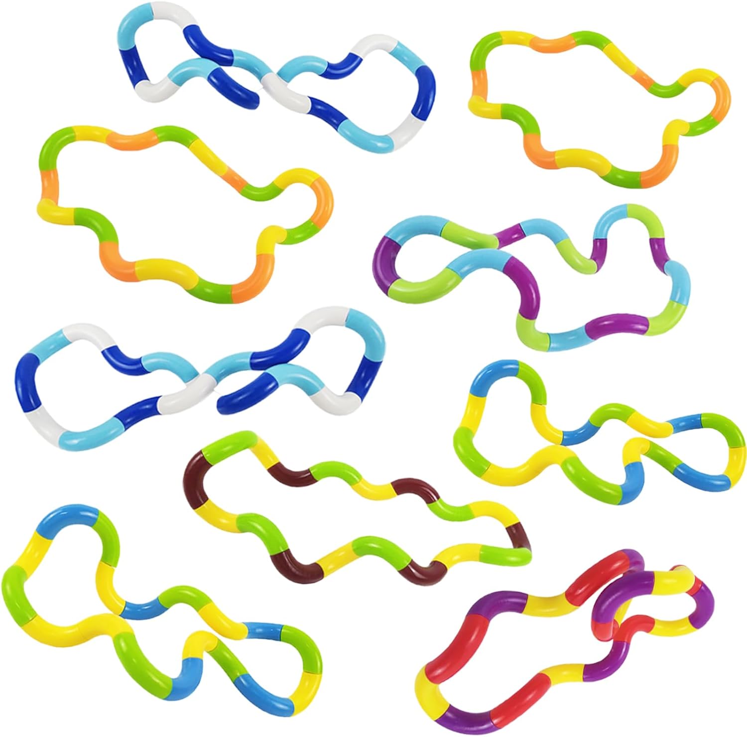 9PCS Fidget Toy, Fidget Toys Adults, Fidget Toys for Kids, Tangle Fidget Toy, Tangle Toys, for Home Office Sensory Play Fine Motor Skills Development Calming Tool Focus Concentration