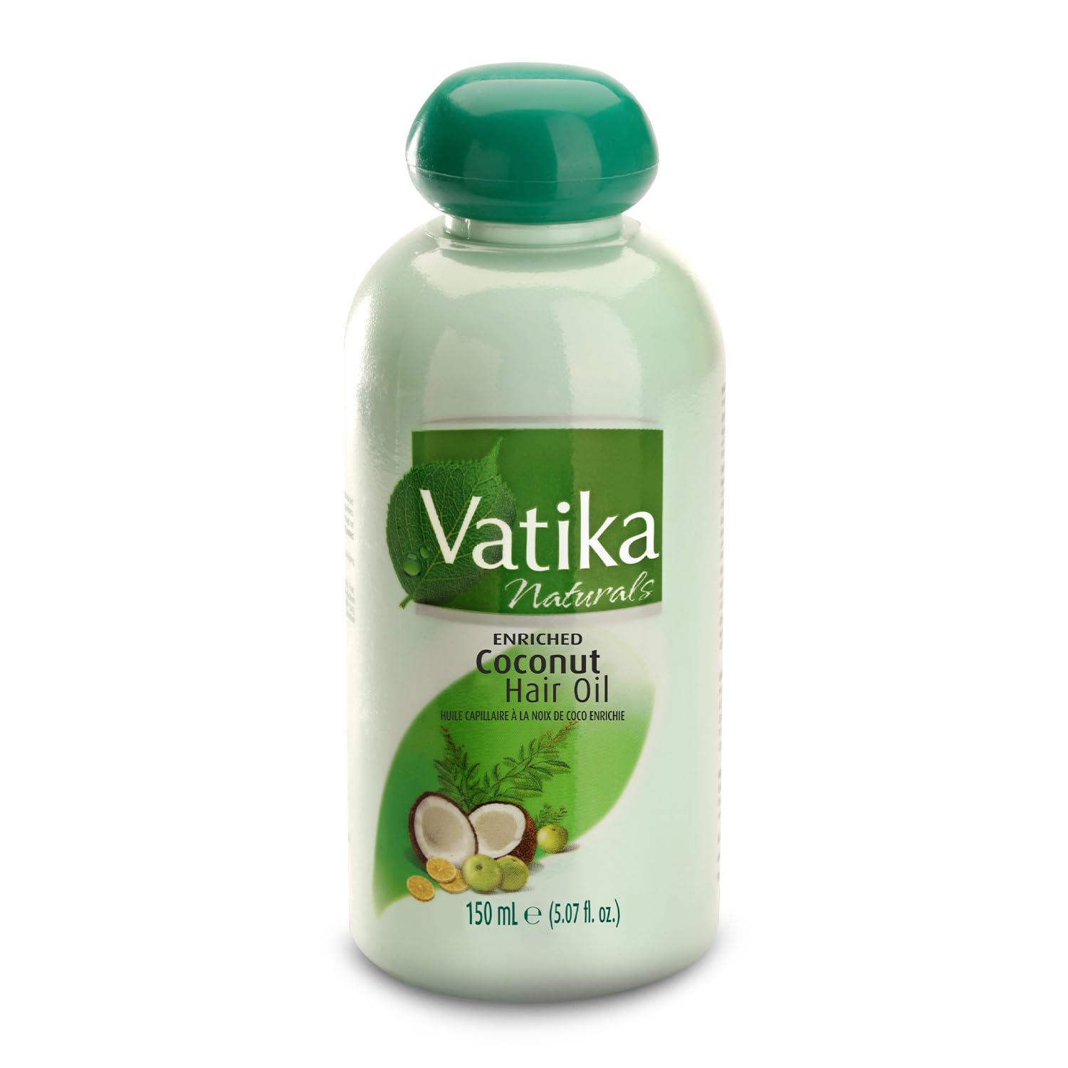 Dabur Vatika Naturals Coconut Hair Oil with Henna, Amla, Lemon & 5 Herbs - Nourish & Strengthen Hair & Scalp for Healthy & Radiant Hair for Kids, Women & Adults - 5.07 Fl Oz (Pack of 1)