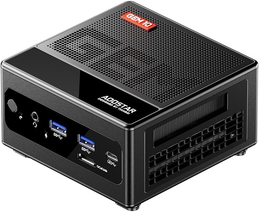GEM10 3*M.2 NVME Slots Mini PC AMD Ryzen 7 6800H Mini Gaming with PC 32GB LPDDR5 6400MHz RAM NO SSD AMD Radeon 680M Mini Computer，OCULINK Port, Dual 2.5G LAN Ports