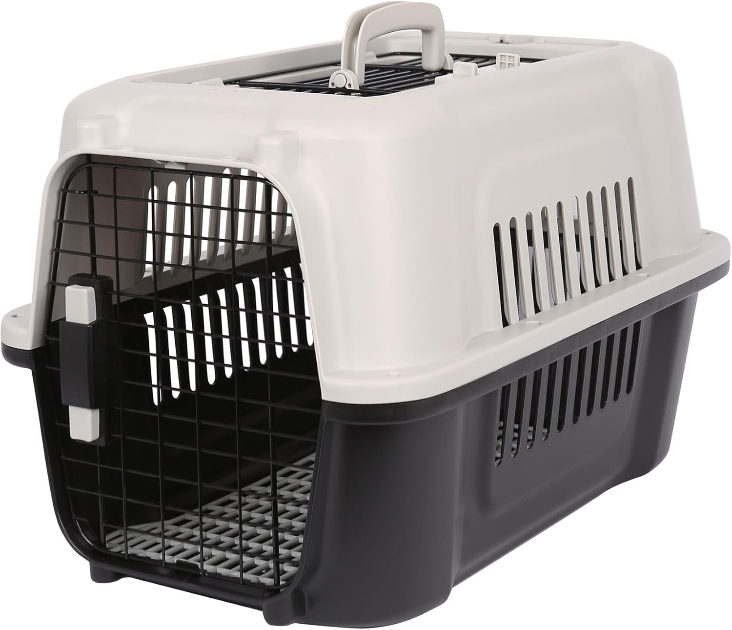 Harbour Housewares Cat Carrier Hard Sided Large Pet Travel Box Grey