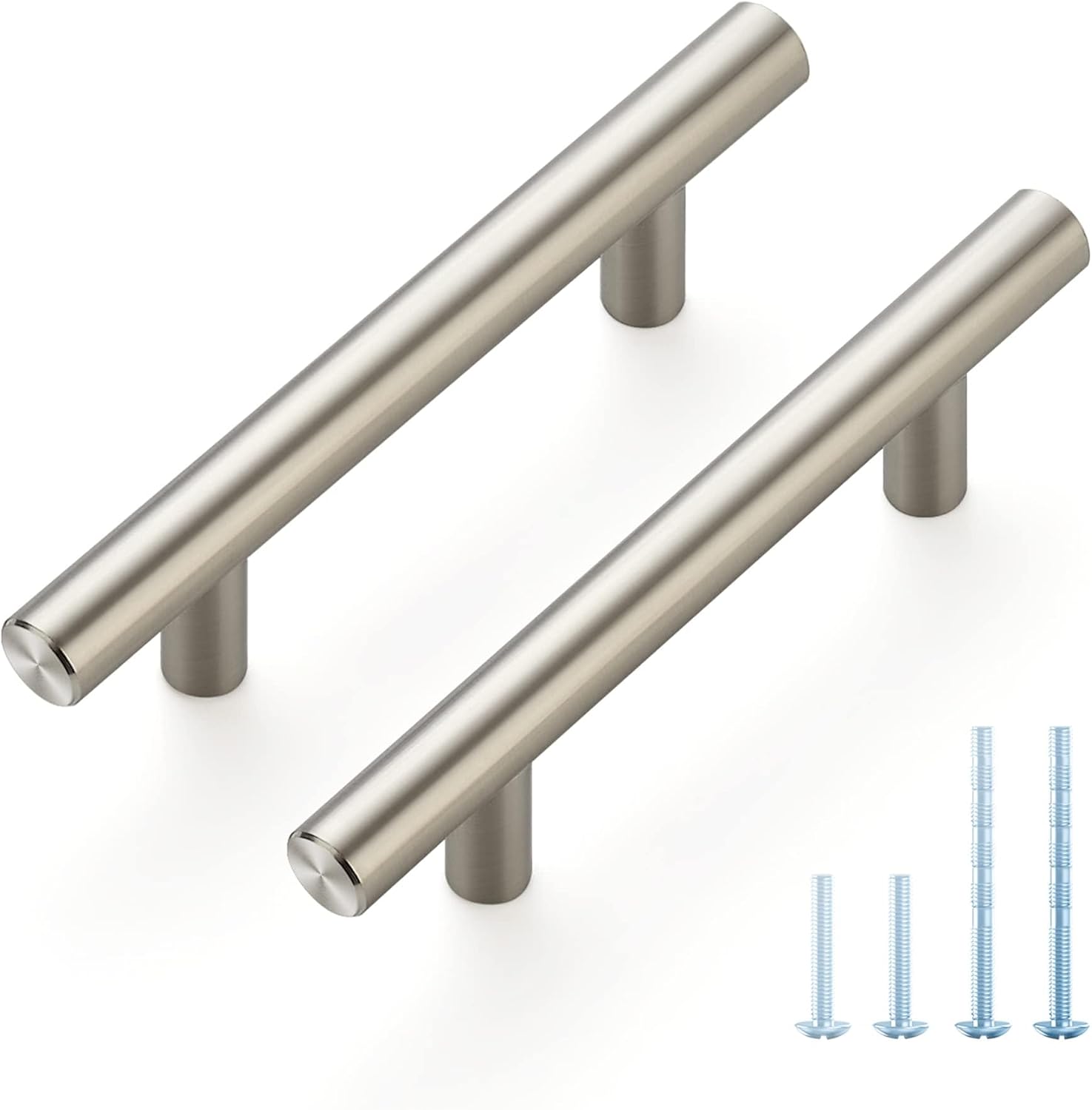 JOY DECOR 30 Pack 5 Inch Cabinet Pulls, 3 Inch (76mm) Hole Center Stainless Steel Drawer Handles for Kitchen Cabinets, Cupboard, Wardrobe – Brushed Nickel Silver