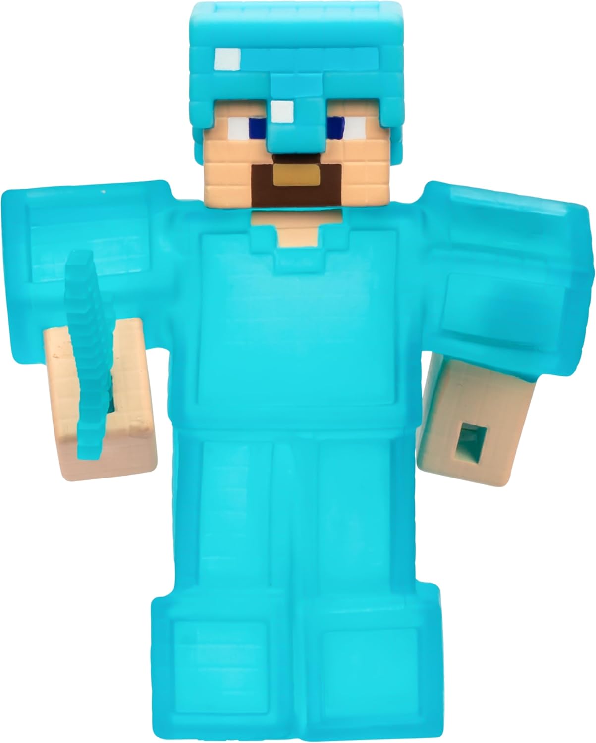Heroes of Goo Jit Zu Minecraft Stretchy Characters, Steve With Diamond Armor & Sword, Super Squishy Goo Filling With Hidden Diamond Piece Inside