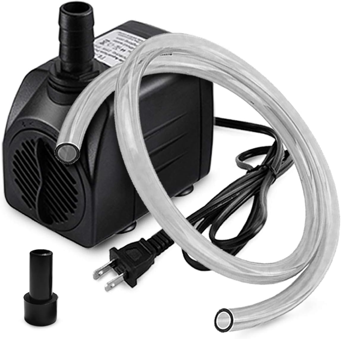 PULACO Small Fountain Pump, 160GPH Ultra Quiet Submersible Water Pump (600L/H, 10W) with 3.3 ft Tubing for Aquariums, Fish Tank, Pond Fountain, Statuary, Water Feature, Indoor Fountains