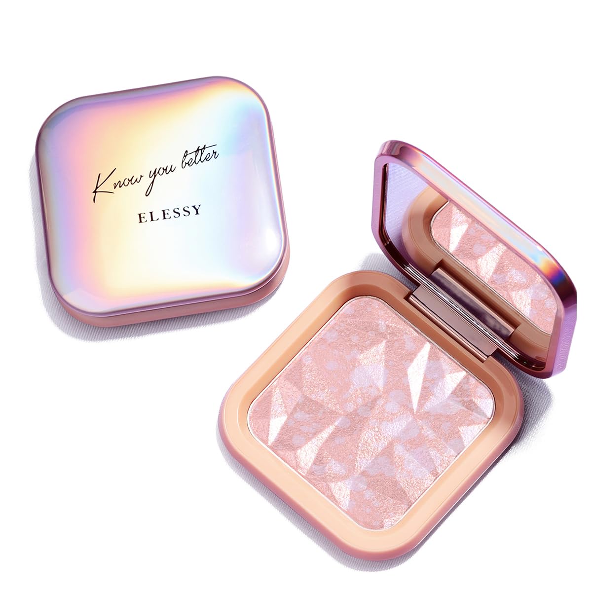 ELESSY Highlighter Makeup Palette Long Lasting Face Highlighter Powder Shimmer Highlight Palette Suit All Skin Tones-RAINBOW GLOW | Long Lasting Face Highlighter Powder Makeup Highly Glossy Highlight Palette with Brush Suit All Skin Tones