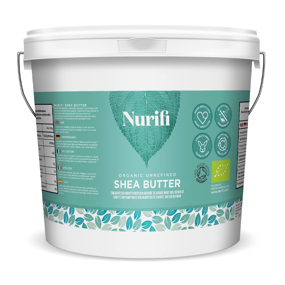 Nurifi Unrefined Shea Butter 32 oz 100% Unrefined, Pure, Raw & Natural African Shea Butter for Skin, Hair & Body