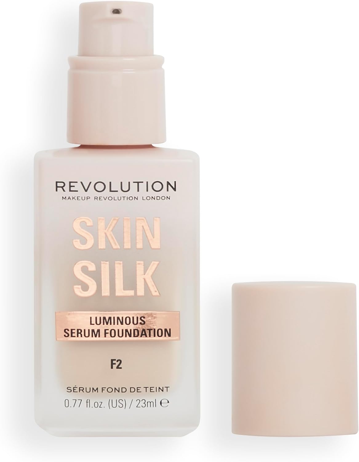 Makeup Revolution, Skin Silk Serum Foundation, Light to Medium Coverage, Contains Hyaluronic Acid, F2, 23ml