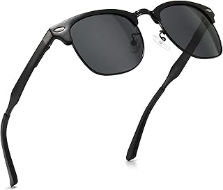 SUNGAIT Classic Half Frame Retro Sunglasses with Polarized Lens