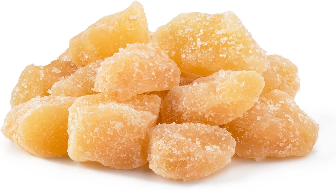 NUTS U.S. - Unsulphured Crystallized Ginger Chunks, No Artificial Colors, Fresh and Delicious Dried Gingers in Resealable Bag!!! (3 LBS)