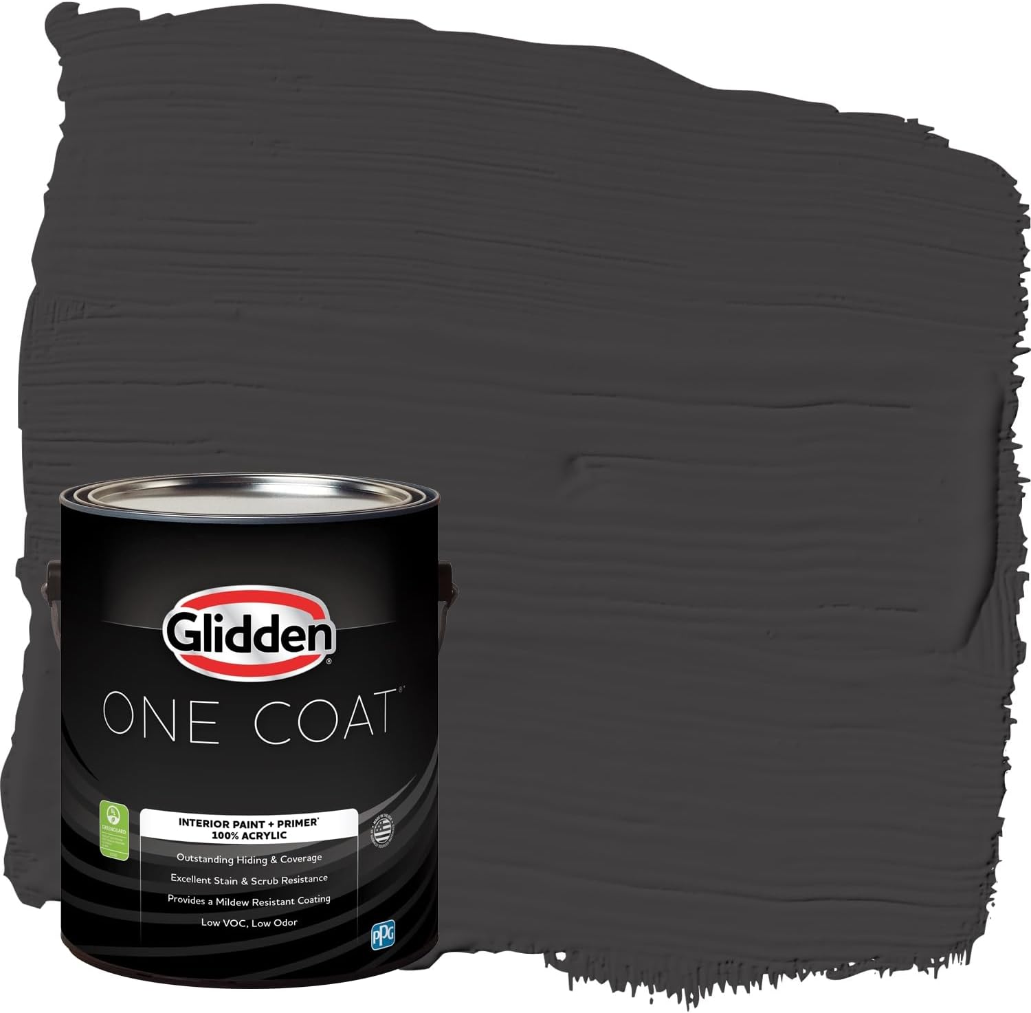 Glidden Interior Paint + Primer: Black/Black Magic, One Coat, Flat, 1-Gallon