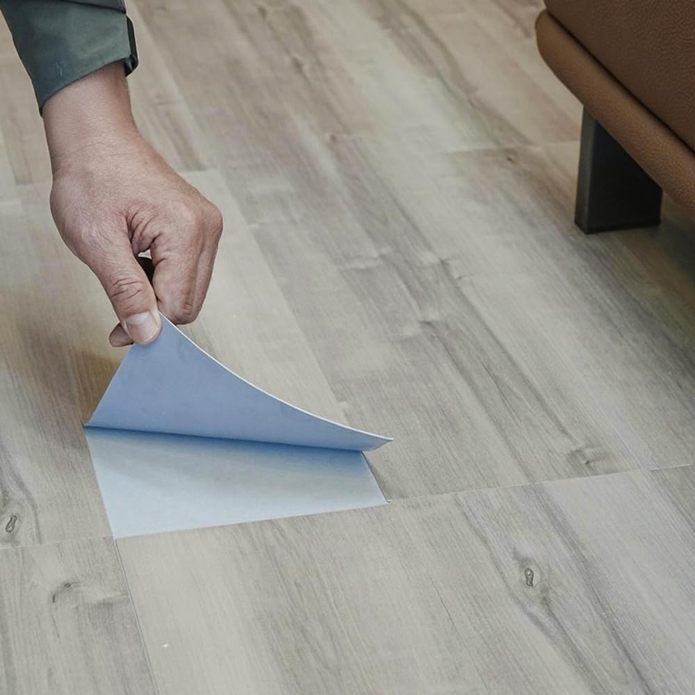 Light Oak Peel and Stick Vinyl Flooring – 36 Pcs Minimalist Wood Style DIY-Friendly, Waterproof Wood Planks for DIY Floor Upgrade (54 Sq. Ft, Damage-Free Removal & Slip-Resistant Texture)