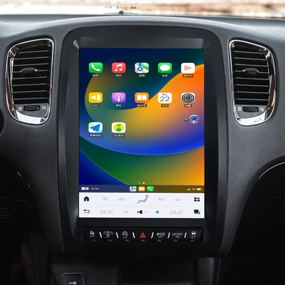 Android car Radio Head Unit Replacement for 2014-2021 Dodge Durango Full Touch Screen with Wireless carplay and Android auto GPS Navigation Head Unit