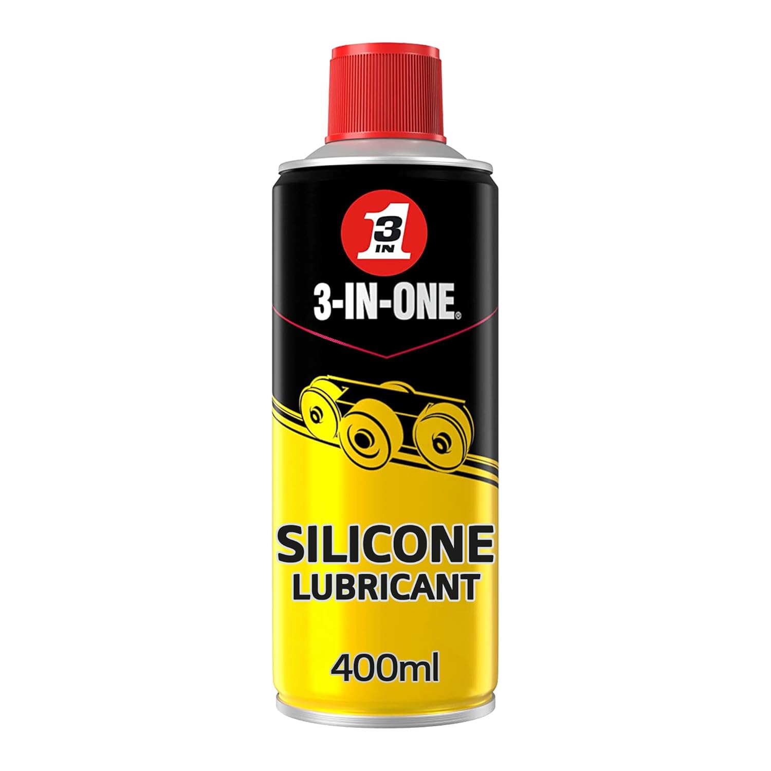 3-IN-ONE Silicone Lubricant 400ml - Multipurpose High-Performance Lubricant - Effortless, Fast-Drying, Moisture Protection, Guards Rubber and Plastic