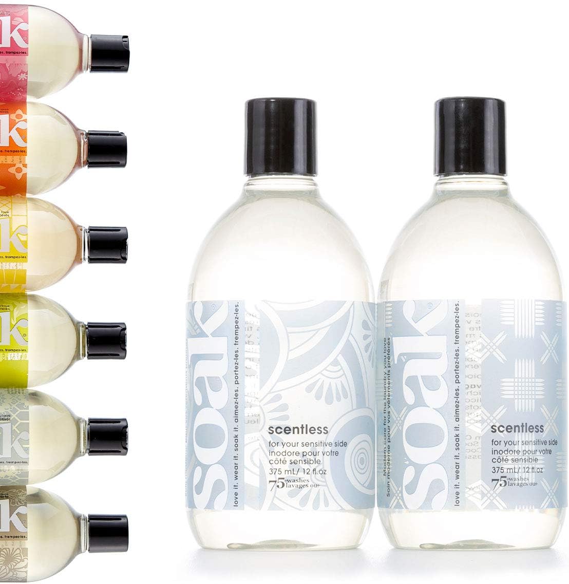 Soak Laundry Soap – 2 Pack Shop & Share | No Rinse, Plant Derived Hand Wash Detergent - 375 ml / 12 fl. oz, 75+ Washes (Scentless)