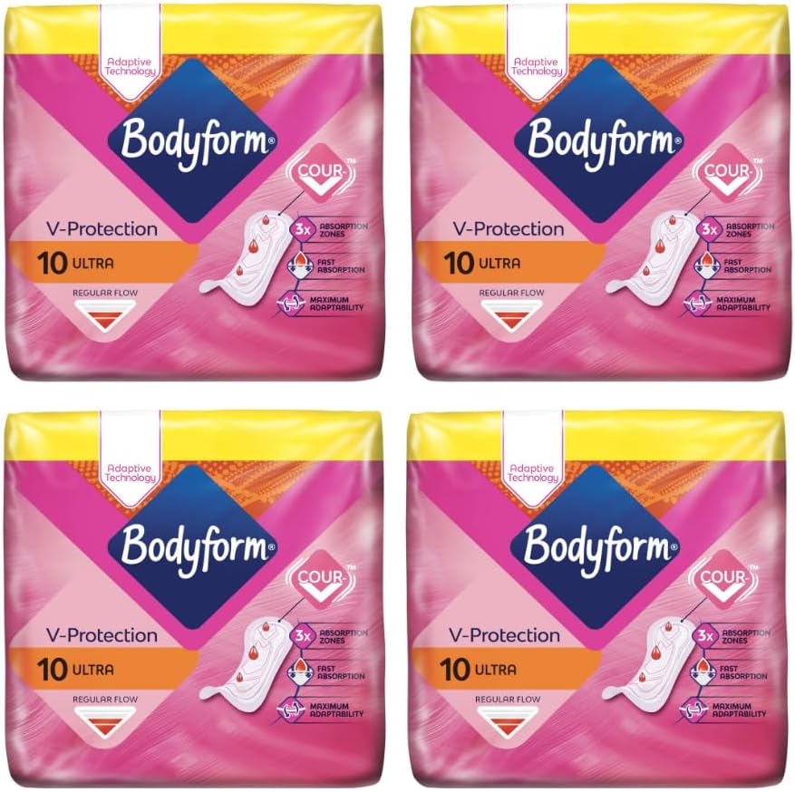 Bodyform Cour-V Ultra Normal Sanitary Towels Without Wings 10598 10'S (Pack of 4)