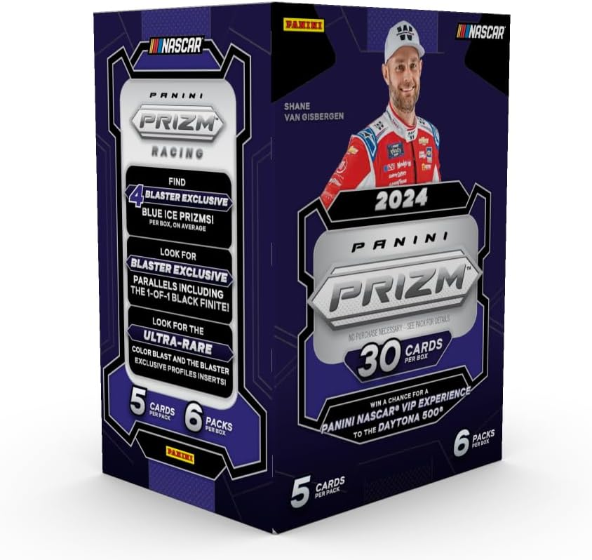 2024 Panini Prizm NASCAR Racing Blaster Box – Official Racing Trading Cards – Includes Blaster-Exclusive Prizms, Inserts & Rookies – Sealed Panini Retail Box