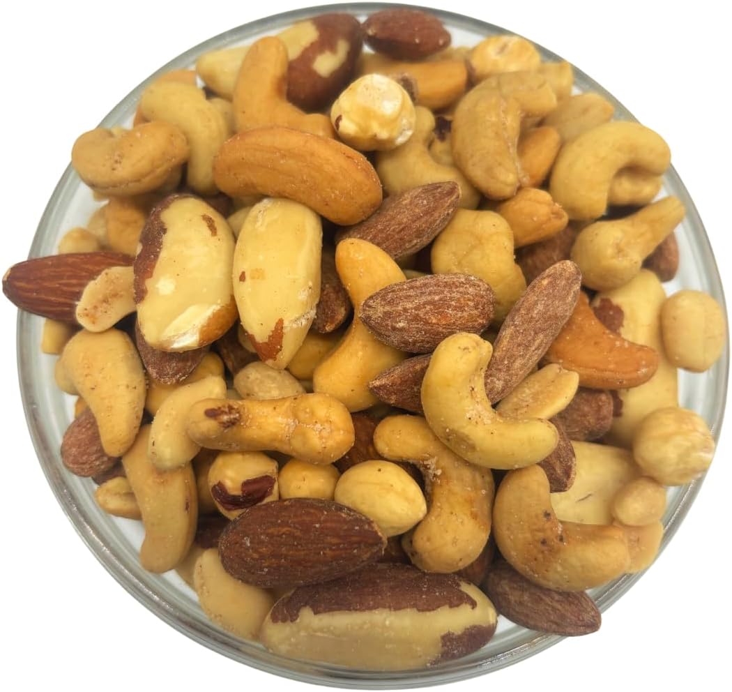 GoodFoodDelivered Mixed Roasted & Salted Nuts 1kg – Premium Quality - Salted Cashews, Almonds, Peanuts, Hazelnuts, Brazil Nuts – Great for Healthy Snacks, Vegetarian & Vegan Diets