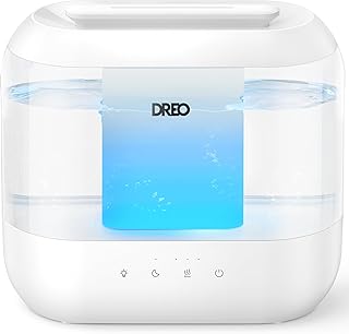 Dreo Humidifiers for Bedroom, Top Fill 4L Supersized Cool Mist Humidifier with Oil Diffuser and Nightlight, 32H Runtime, Quiet Ultrasonic Humidifiers for Home, Large Room, Baby Nursery and Plants