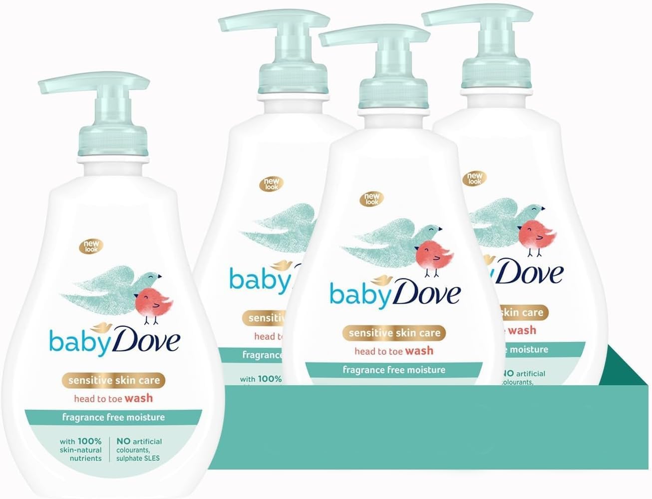 Baby Dove Fragrance-Free Head to Toe Wash - Gentle & Soothing Hair and Body Wash for Babies, Nourishing & Moisturising for Sensitive Skin, Tear-Free Formula, Ideal for Newborns - 400ml, Pack of 3