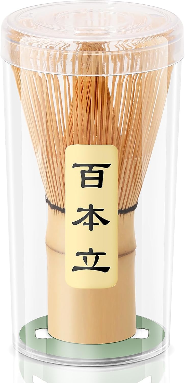Traditional ‌Matcha Whisk‌ - 100-Prong Chasen for Authentic Japanese Tea Ceremony, Handcrafted Mixer with Natural Bristles - Ideal for Matcha Lovers & Premium Powder Preparation