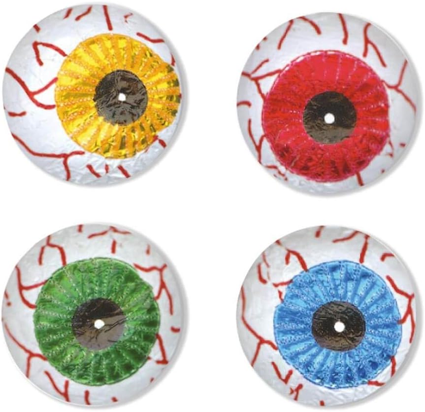 30 Solid Milk Chocolate Eyeballs (Foil Wrapped Chocolate Balls) Halloween Sweets/Candy Favours